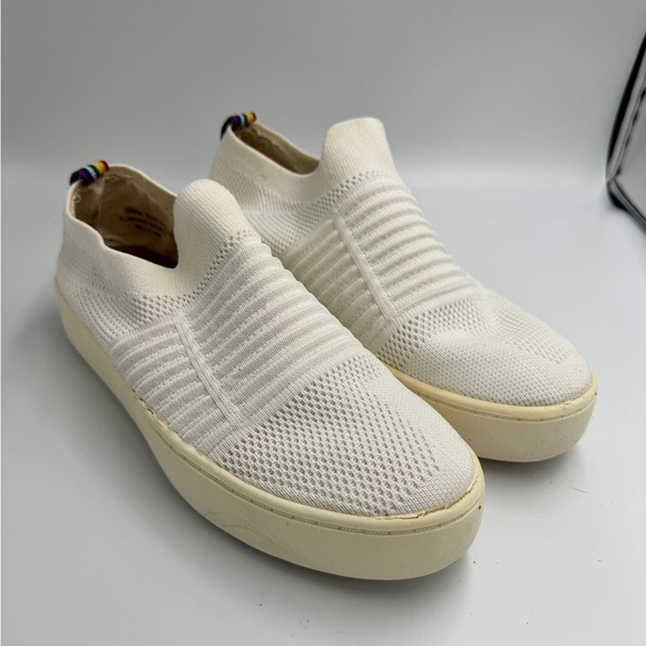 Dunes Shoes - Dunes Women’s Size 8.5 Ivory Off White Knit Slip-On Sneakers Shoes